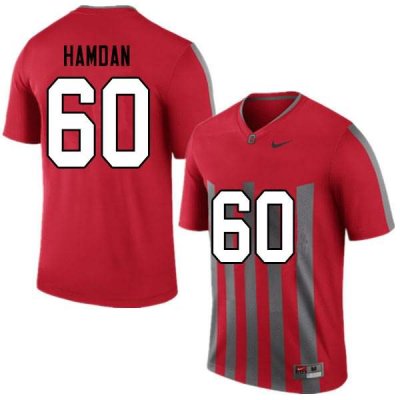 Men's Ohio State Buckeyes #60 Zaid Hamdan Throwback Nike NCAA College Football Jersey Supply RMH0044MV